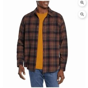 Eddie Bauer Men's Flannel Shirt Night Sky Ohio Plaid Large